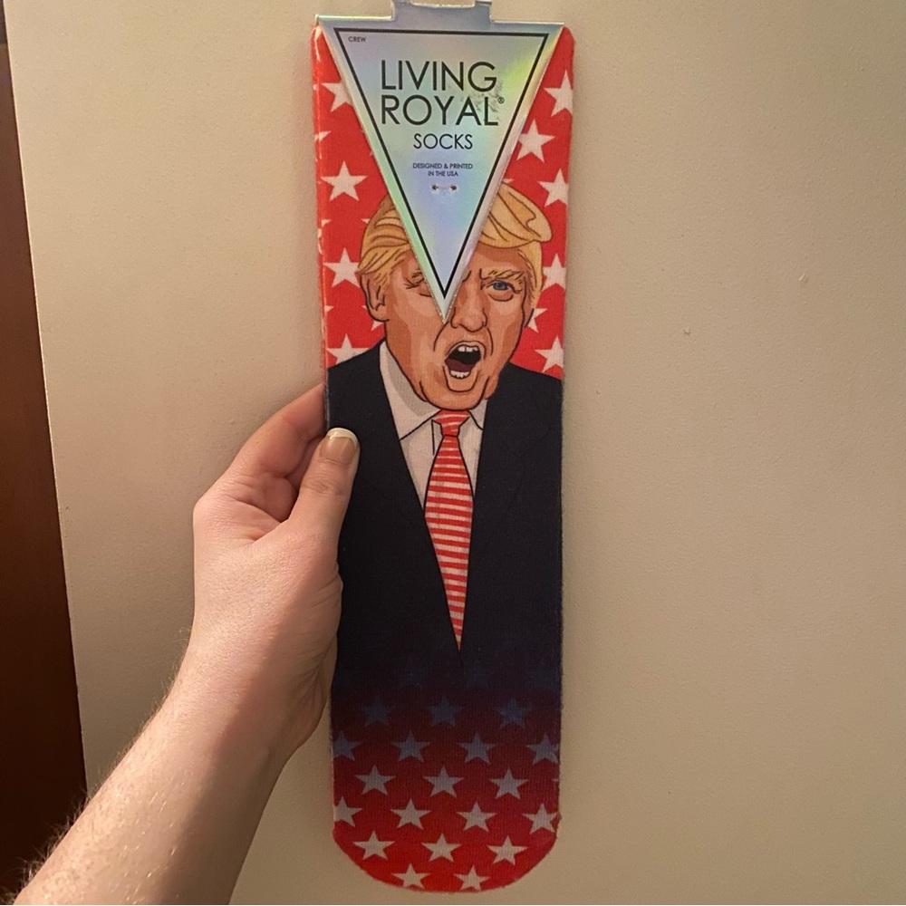 NWT Living Royal Donald Trump socks